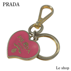 PRADA プラダ  キーリング キーホルダー ハートモチーフ ピンク ゴールド 箱付 中古