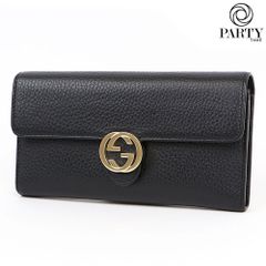GUCCI：インターロッキングG フラップ長財布 598166