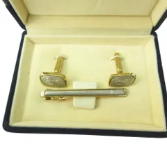 バーバリー BURBERRY 美品 カフス タイピン セット ロゴ 刻印 ゴールドカラー 0911