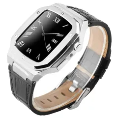 [腕時計＆おもしろ雑貨-シンシア] RELAX アップルウォッチ ベルト ケースバンド 一体型 44mm AppleWatch対応 レザーベルト 本革 替えベルト バンド Series 6 5 4 SE