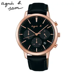 agnes b.アニエスベー FCRT966 メンズ 時計 SEIKO セイコー 腕時計 SAM サム  メンズ 黒 ブラック レザー 革ベルト 国内正規品 seiko 腕時計のサムネイル