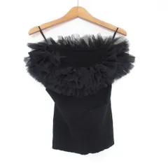 美品 24SS SNIDEL スナイデル ボリュームチュールドッキングニットプルオーバー SWNT242103 F ブラック レディース 古着 中古 USED