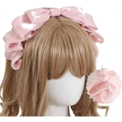 (ピンク) パーティー コスプレ コスチューム おしゃれ 萌え系 可愛い KC lolita レディース お姫様 ヘッドドレス ヘアアクセサリー 髪飾り 蝶結び リボン カチューシャ ロリータ Ligwon