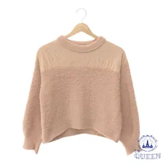 ☆美品☆ earth music&ecology アースミュージックアンドエコロジー トップス ニット ハイネック 切り替え もこもこ レディース ピンク F 901-5153 送料無料 古着