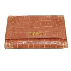 ☆ミュウミュウ☆miu miu☆クロコ型押し☆長財布☆ピンクベージュ