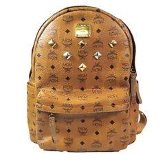 エムシーエム MCM ヴィセトス柄 リュックサック バックパック デイパック スタッズ レザー カバン コニャック メンズ レディース のサムネイル