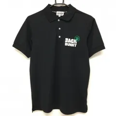 【超美品】ジャックバニー 半袖ポロシャツ 黒 ロゴ白 バックプリント  メンズ 4(M) ゴルフウェア 2023年モデル Jack Bunny