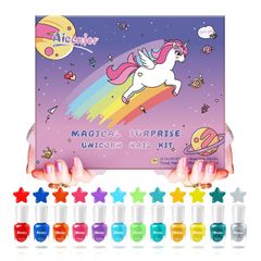 [Clearance Sale] Aieenjor Children's Peelable Nail Polish, 12 Colors, Water-Based, Non-Toxic, Removable, Perfect for Girls' Birthdays