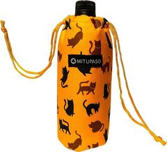MITUPASO ペットボトルカバー 余裕の600ml+α オールマイクロファイバー 小物入れポーチ 折りたたみ傘 ケース ペットボトルホルダー ペットボトル収納 ドリンクホルダー持ち歩き 男女兼用 レディース メンズ(イエロー, やや大き目)のサムネイル