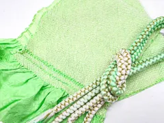 【一輝堂】【着物】和装小物 帯揚げ帯締めセット 帯揚 帯締 振袖用 総絞り 金糸 丸組 25w06-7409