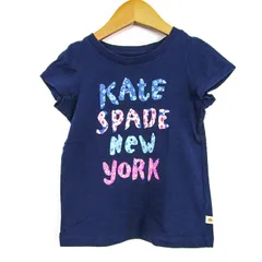 ケイトスペード 半袖Ｔシャツ トップス ロゴT コットン キッズ 女の子用 110/5Yサイズ 紺×ピンク×ミント Kate Spade 【中古】