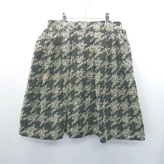 ◇ INED イネド 千鳥柄 ミニ丈 台形 スカート サイズ11 ブラック ベージュ レディース E  【1407180031241】