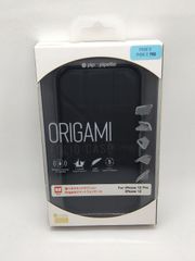 (D025)ORIGAMI iphone12/12Pro用手帳型ケース/ブラック