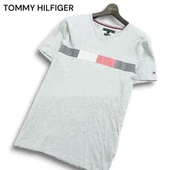 TOMMY HILFIGER トミーヒルフィガー 春夏★ ロゴ プリント 半袖 カットソー Tシャツ Sz.XL メンズ 灰 グレー 大きいサイズ