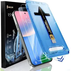 【光沢】MAGIC JOHN Google Pixel 9 / Pixel 9 Pro/Pixel 10 / Pixel 10 Pro 用 ガラスフィルム 2枚セット ガイド枠付き 自動吸着 貼りやすい Google Pixel 10/ P a