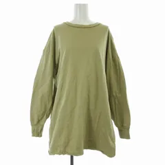 ヘルスニット healthknit KNIT TO FIT カットソー チュニック スリット オーバーサイズ クルーネック 長袖 ベージュ /RO