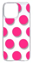【新品未使用】iPhone15 Pro Max アイフォン15プロマックス クリア ハードケース ドット柄 水玉 (ピンク) スマホケース カバー cl-ip15promax-dotbig-01