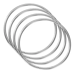 uxcell 4個入りのメタルパースハンドル ラウンドハンドバッグリングバックルバッグハンドル交換用DIY手作り編みバッグ荷物ハードウェアアクセサリー シルバー