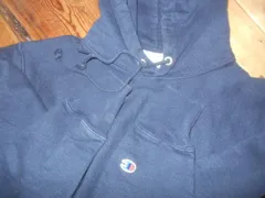 チャンピオン　パーカー　L　紺　肉厚　リバースイーブ　アメカジ古着　sy3872