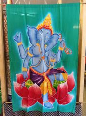 タペストリー ガネーシャ レーヨン生地 インドネシア ろうけつ染め カラフル ループ 70×110㎝