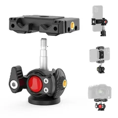 【数量限定】XXZU ボールヘッド 自由雲台 360°回転可能 ボール雲台 パノラマ撮影 スマホクリップ スマホホルダー カメラ 三脚 マウント 1/4インチネジ コールドシュー付き 小型雲台 耐荷重2kg スマホ/ビデオカメラ/一眼レフ/三脚/一脚に対応
