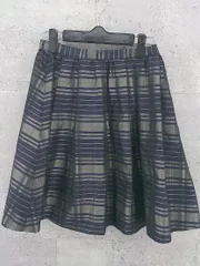 ◇ URBAN RESEARCH ROSSO アーバンリサーチ ロッソ チェック 膝丈 フレア スカート サイズ36 ネイビー マルチ レディース 【中古】 【1002800994618】