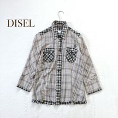 DISEL ディーゼル【S】長袖シャツ　チェック柄　総柄　綿100% カジュアル　胸ポケット
