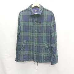 ◇ ILL'S イルズ チェック柄 カジュアル おしゃれ 長袖 ジャケット ブルゾン サイズL グリーン ネイビー レディース E  【1405140018202】