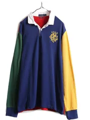 【お得なクーポン配布中!】 ポロ ラルフローレン クレイジー パターン 長袖 ラガーシャツ XL ラグビー