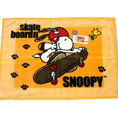 スヌーピー ひざかけ毛布 スケートボード オレンジ