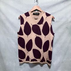 COMME des GARCONS HOMME PLUS コムデギャルソンオムプリュス AD2000 アクリルウール ジャカード 総柄 Vネック ニットベスト 田中オム
