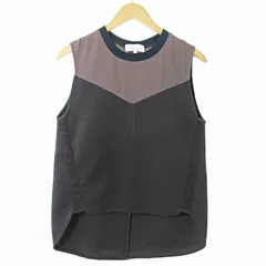 3.1 フィリップリム 3.1 phillip lim ノースリーブ カットソー リブ 切替 S 茶 紺 0714 IBO76のサムネイル