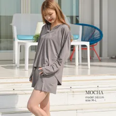 ラッシュガード2点セット　モカ レディース /r-0035