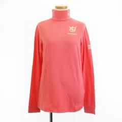 パーリーゲイツ PEARLY GATES カットソー 長袖 ハイネック ストレッチ ロゴ プリント レーヨン コットン ピンク 2 トップス ゴルフウェア IBS29