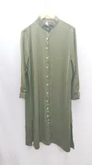 ◇ ⊂ JUNOAH ジュノア 長袖 ロング ワンピース サイズM カーキ レディース E  【1502060010634】