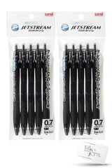 新品 三菱鉛筆 ボールペン 油性 ジェットストリーム SXN-150-07 5P 0.7mmﾎﾞｰﾙ 【本体 黒 10本(5本入×2】 油性 ボールペン MITSUBISHI Pencil JETSTREAM BLACK 本体 オリジナルロゴ入りおまけ付