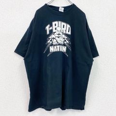 古着 used　GILDAN　ギルダン　半袖プリントTシャツ　T-BIRDS　クルーネック　レトロ　黒　ブラック　XXLサイズ