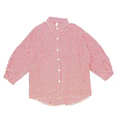 ☆ レッド ☆ XLサイズ ☆ シャツ lysh1504 ブラウス 長袖 レディース シャツ シャツブラウス レディースシャツ 襟 ゆったり 体型カバー ポリエステル 前開き 大きいサイズ カジュアル シンプル チェック柄 通勤 通学 トップス