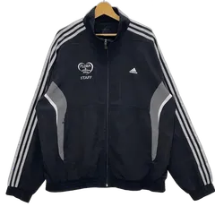 adidas アディダス CLIMALITE ナイロンジャケット 企業 ブルゾン スリーライン マラソン大会 スタッフユニフォーム ライトアウター 企業ロゴ刺繍 ワンポイントプリント オーバーサイズ ビッグシルエット ブラック