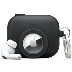 【新品】 【elago】 AirPods Pro 対応 ケース カメラ デザイン カラビナ 付 シリコン カバー AirTag 収納 可 紛失防止 シリコンケース 耐衝撃 落下防止 ケースカバー [ Apple AirPodsPro MWP22J/A エア 1