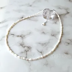 ［再販］マザーオブパールと白珊瑚のネックレス*　ナチュラルホワイト/誕生石/サージカルステンレス