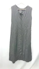 ◇ LAGUNAMOON ラグナムーン 前面ボタン ノースリーブ マキシ ワンピース サイズS ブラック系 レディース E  【1408220037797】