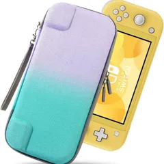 Switch lite ケース ニンテンドースイッチライトケース グラデーションカラー キャリングケース 持ち運び便利/軽量/耐衝撃/可愛い ゲームカード10枚収納 ジョイコン 全面保護 ストラップ付き