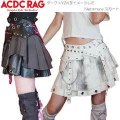 ACDC RAG エーシーディーシーラグ Nightmare スカート ナイトメア ミニ丈 原宿 原宿系 ファッション パンク ロック ダーク グランジ 病みかわいい pe-003-001