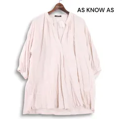 【未使用】AS KNOW AS アズノウアズ 春夏 ブイヒラリ★ レーヨン&リネン チュニック ブラウス プルオーバー Sz.* レディースのサムネイル