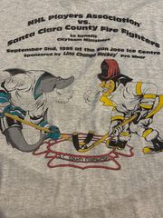 90s  NHL 1995 シングルステッチ アイスホッケー  サンノゼ・シャークス　Hanes　ヘインズ 　ヴィンテージ　ｔシャツ　アメカジ