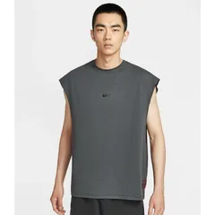 ナイキ ノースリーブ メンズ NIKE Dri-FIT スリーブレス Tシャツ バスケットボールウェア 男性 バックプリント 袖なし トップス スポーツウエア グレー系 メンズウェア 大きいサイズ nikeバスケ 服/HV1889-060