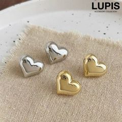 ピアス レディース ハート メタル シンプル ぷっくり 華やか ガーリー カジュアル モード 大人かわいい 韓国 韓国っぽ lupis ルピス 激安 安い プチプラ v2693