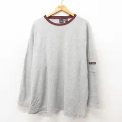 XL/古着 長袖 Tシャツ メンズ 大きいサイズ クルーネック グレー 25jun06 中古