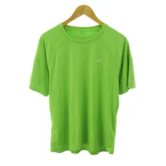 ナイキ NIKE 美品 ドライフィット DRY-FIT Tシャツ スウォッシュ ロゴ プリント 半袖 XL 黄緑 ライトグリーン 0813 ●ECO
